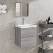 Mobile da Bagno con Specchio Grigio Sonoma in Legno Multistrato cod mxl 23768