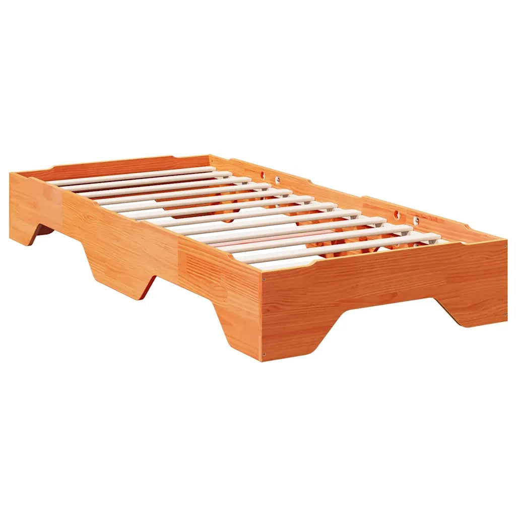 Giroletto senza Materasso impilabile Marrone Cera 75x190 cm 859213