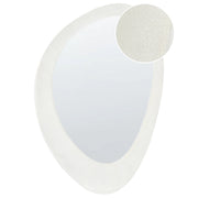 Specchio da parete in MDF bianco con cornice in vetro 60 x 90 cm Forma irregolare Decorativo a parete Pezzo d'arredo in stile moderno