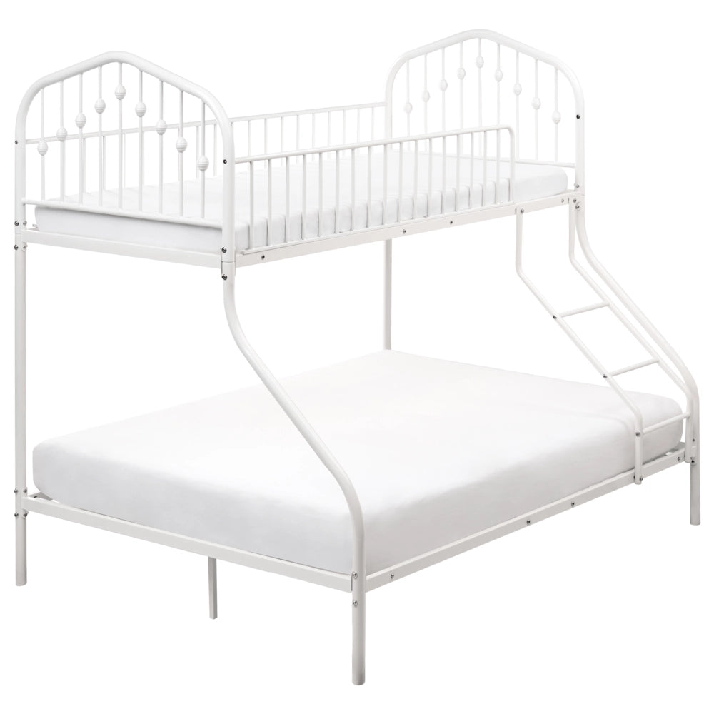 Letto a castello per bambini Camera dei bambini letto alto bianco struttura in ferro 90/140 x 200 cm