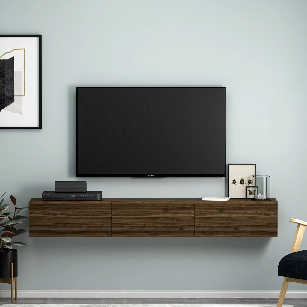 Porta TV in legno "Terra" - 31 x 180 x 26 cm - Noce