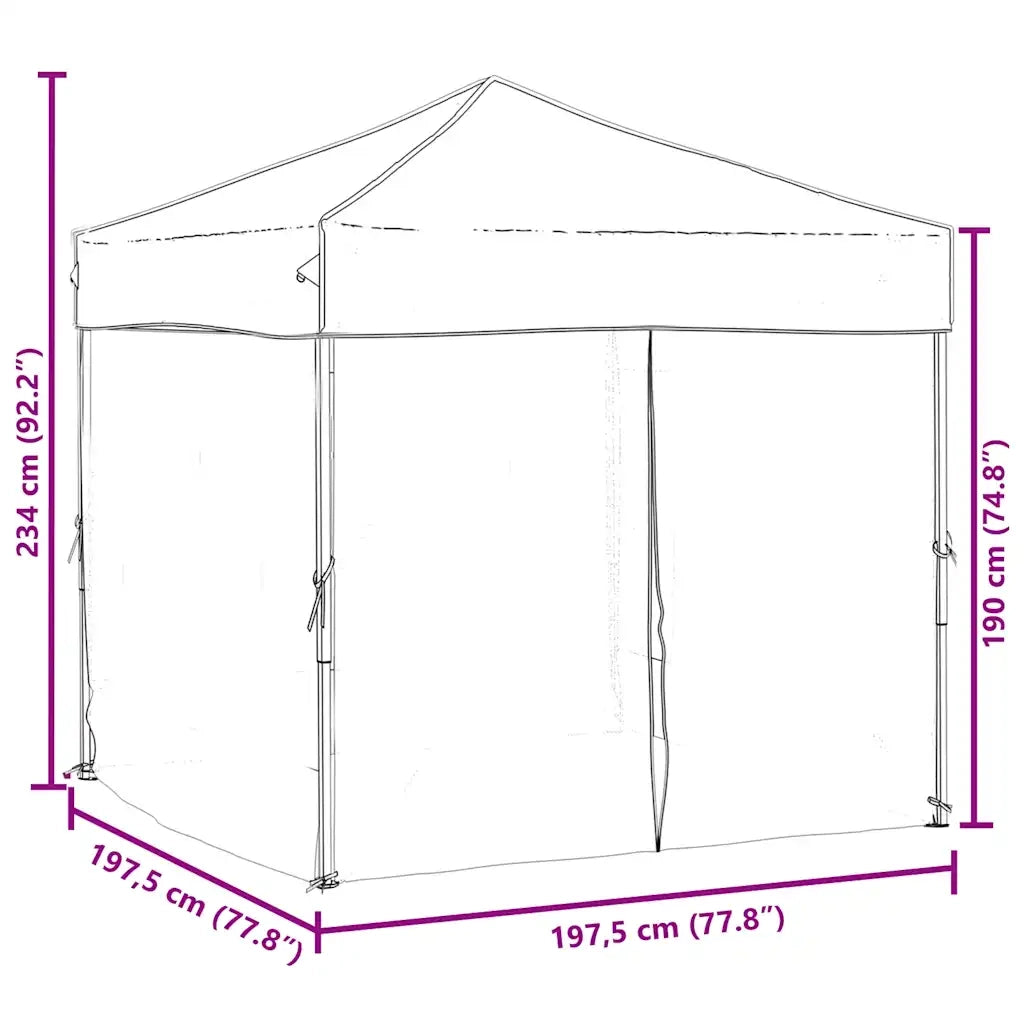 Tenda per Feste Pieghevole con Pareti Laterali Rosso 2x2 m 93506