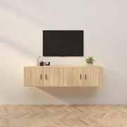 Mobili Porta TV a Parete 2 pz-Set di 2 Credenza per TV sospesa Rovere Sonoma 80x34,5x40 cm