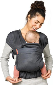 Portatile wrap ibrido per bambini e bambini dai 3 ai 12 kg - Nero morbido e semplice con rilievo di pressione Ergonomico portacaricatore con tasca integrata per la conservazione