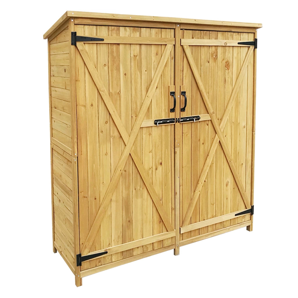 Armadio da giardino a 2 ante 1350x500x1540 mm legno di abete con tetto in bitume