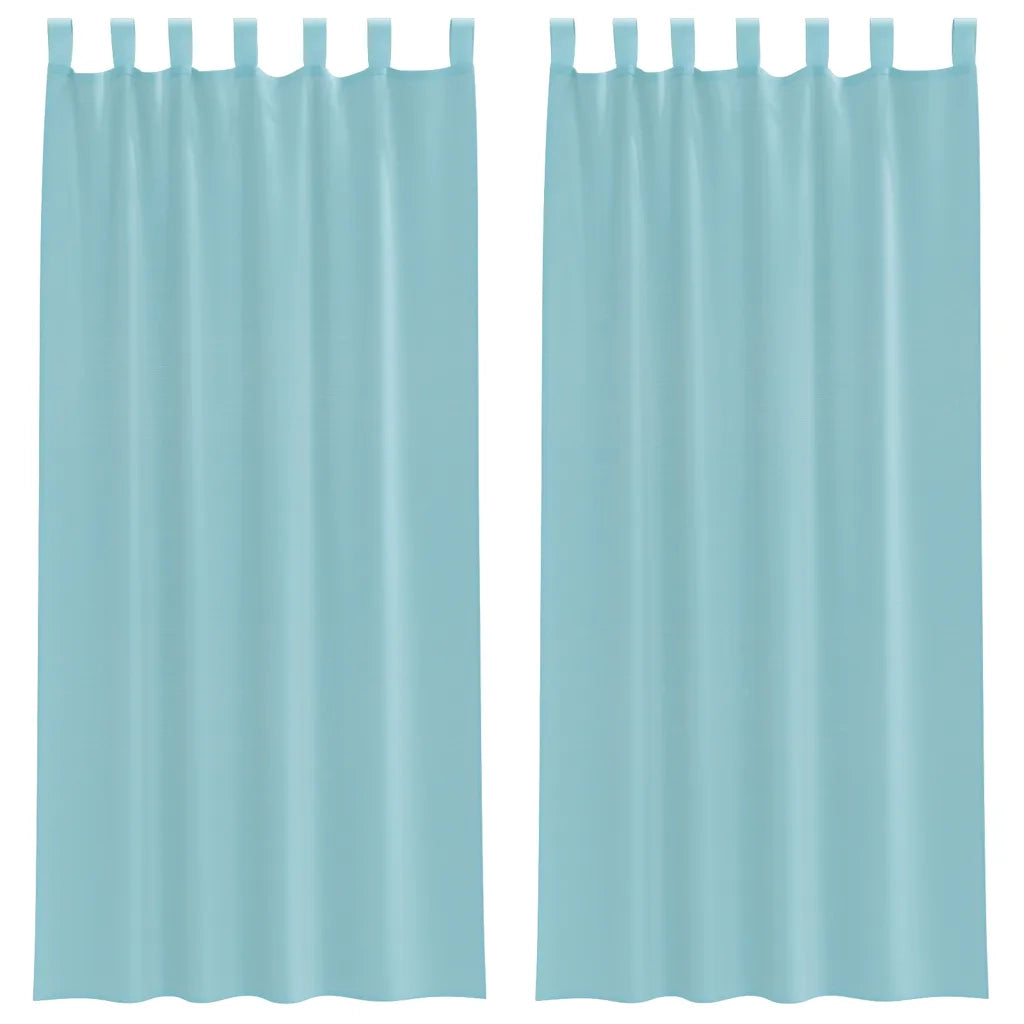 Tende in Voile con Tasche per Aste 2 pz Turchese 4102239