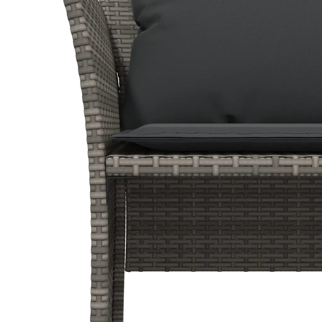 Poltrona da Giardino con Poggiapiedi Grigia in Polyrattan CFW2584096