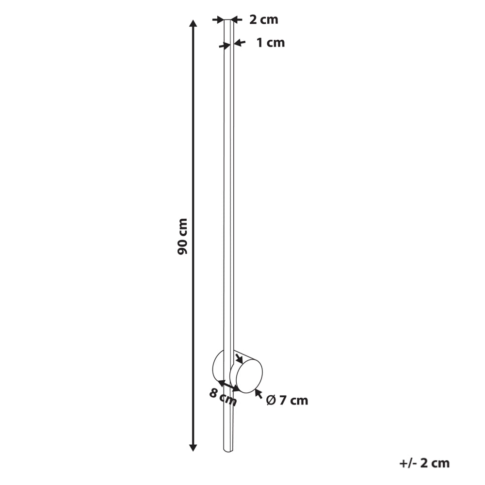 Lampada da parete a LED Oro Alluminio Nero Ferro Base 90 cm Luce Illuminazione Camera da letto Soggiorno Design Moderno