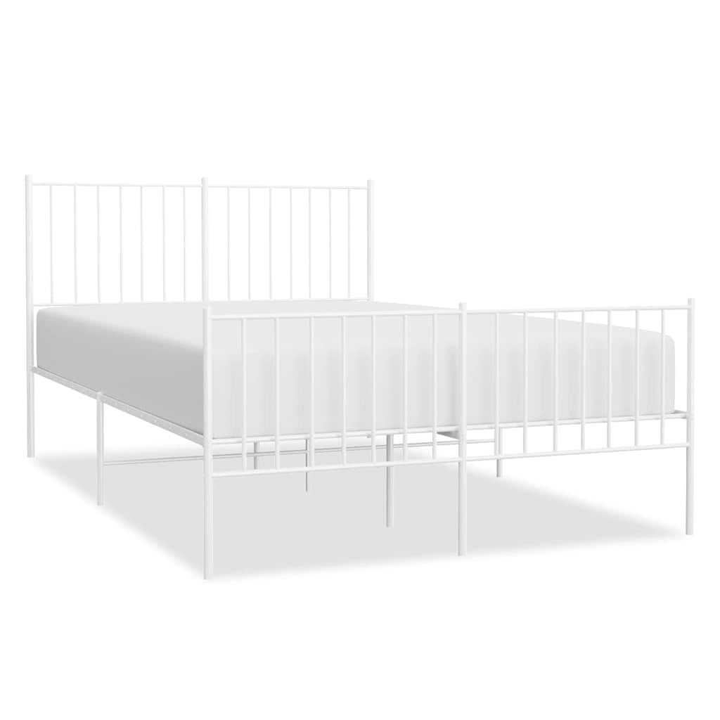 Giroletto con Testiera e Pediera Metallo Bianco 120x190 cmcod mxl 105705