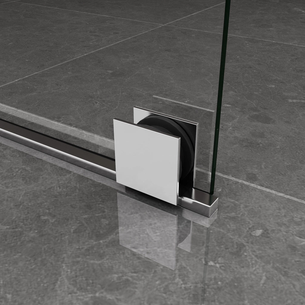 Parete Doccia 8 Mm Walk In Scorrevole Reversibile Altezza 200 Cm.160 regolabile 156-160 cm