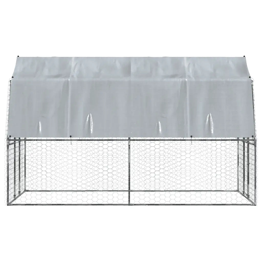 Box per Cani con Tetto e Anta Argento in Acciaio Zincato CFW7963775