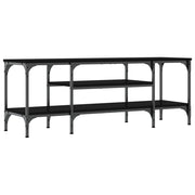 Mobile TV multimediale mensola TV credenza mobile TV sala da pranzo soggiorno camera da letto 121 x 35 x 45 cm legno ingegnerizzato e ferro nero 02_0025879