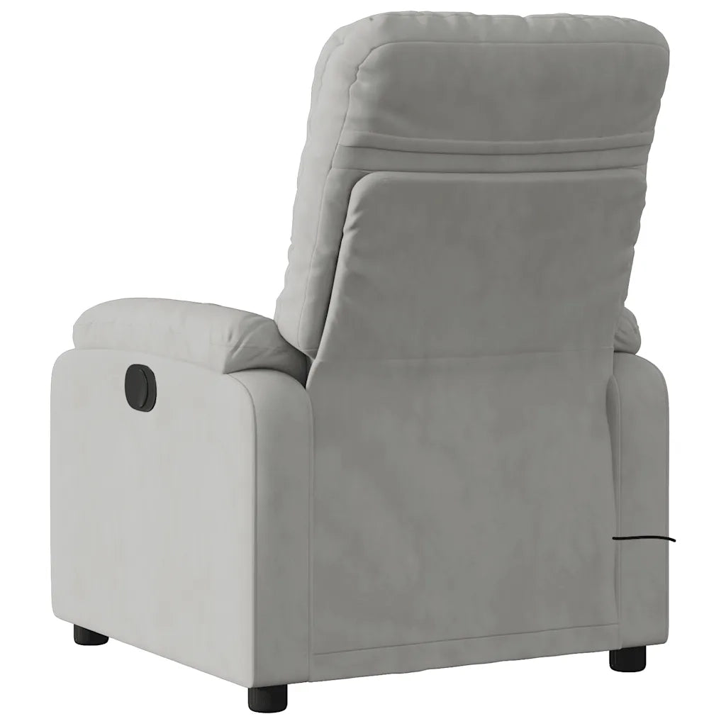 Divano Sedia-Poltrona Reclinante Massaggi Elettrica Grigio Chiaro Microfibra 874750