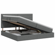 Letto con contenitore e materasso Grigio Scuro 200 x 200 cm 3459463