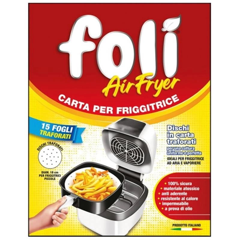 FOLI  CARTA DA FORNO PER FRIGGITRICE AD ARIA ROTONDI D18CM
