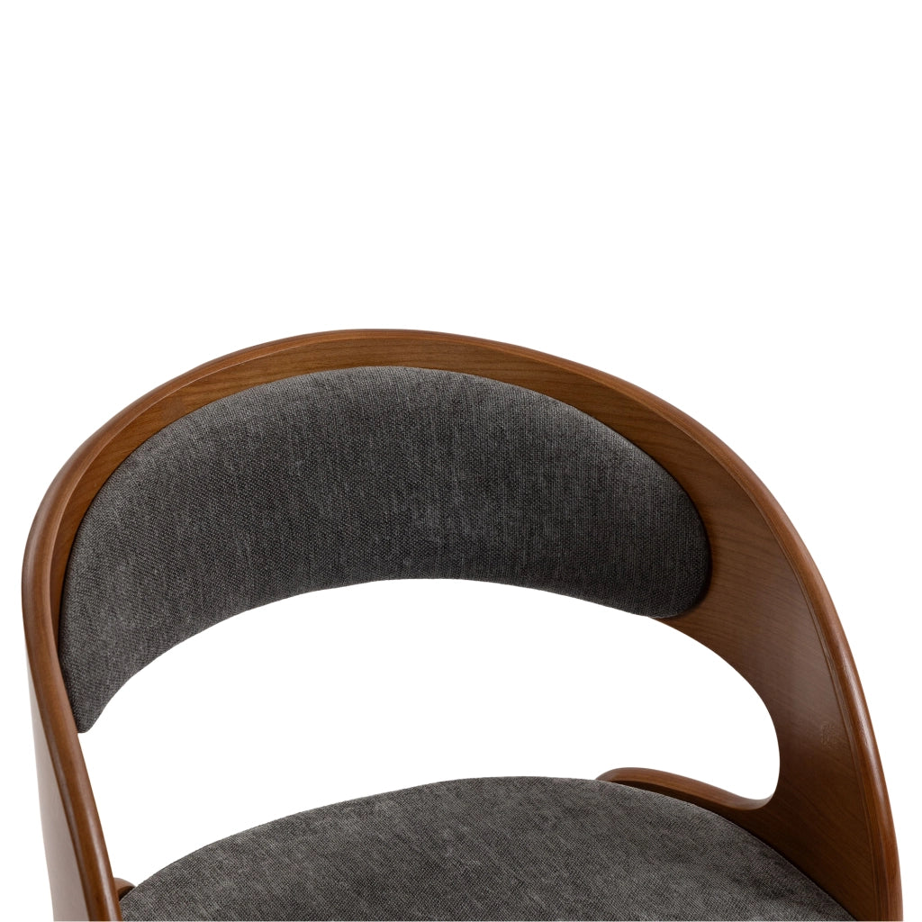 Sedia da pranzo girevole 360° con schienale ergonomico e seduta imbottita - in lino grigio