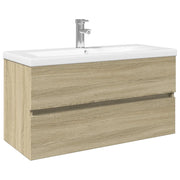 Set Mobili da Bagno | Armadio da bagno 2 pz in Ceramica e Legno Multistrato