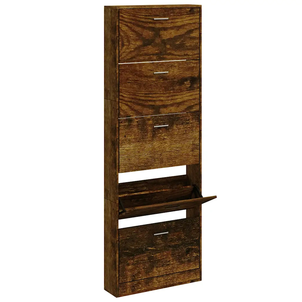Scarpiera Rovere Fumo 59x17x169 cm in Legno Multistrato cod mxl 68801