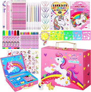 Scheda di dipinto per bambine 4-12 anni - Set di dipinti unicorni 66 pezzi - Scatola di conservazione unicorni con scatola di dipinti - Libro di dipinti unicorni - Regali unicorni - Regali di Natale cassa di attrezzi
