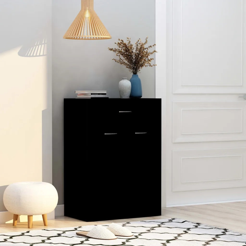 Scarpiera Nera 60x35x84 cm in Legno Multistrato 801072