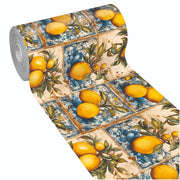 Tappeto Cucina Gomma Pvc Stampato Alta Risoluzione HD Antimacchia Antiscivolo Limoni Vintage - 51x210 Cm