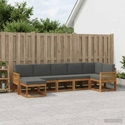 Set di divani da esterno 7 pz Naturale e Antracite Poliestere 3385398