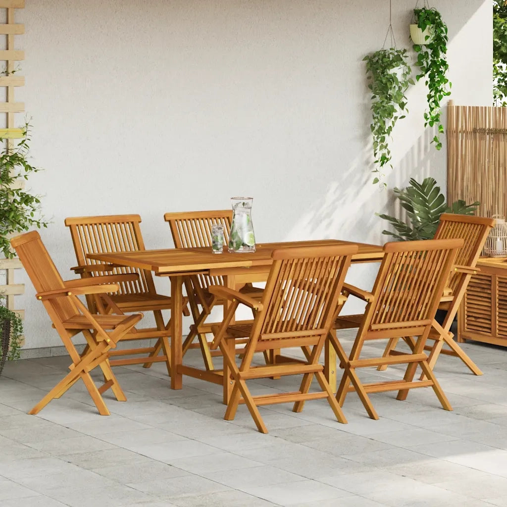 Set da Pranzo da Giardino 7 pz in Legno Massello di Teak cod mxl 46313