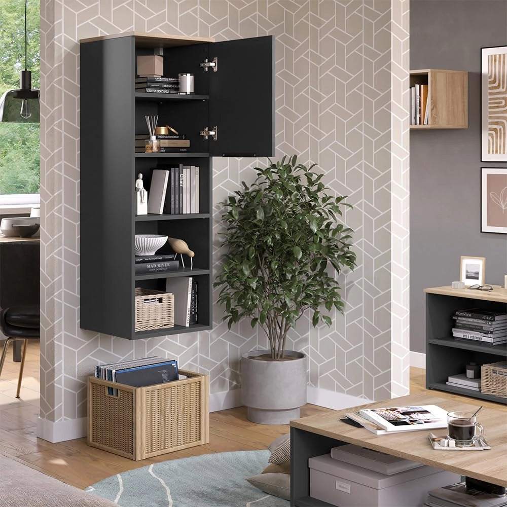 Armadio universale Wido, Antracite/Sonoma, 40.2 x 120 cm con una porta