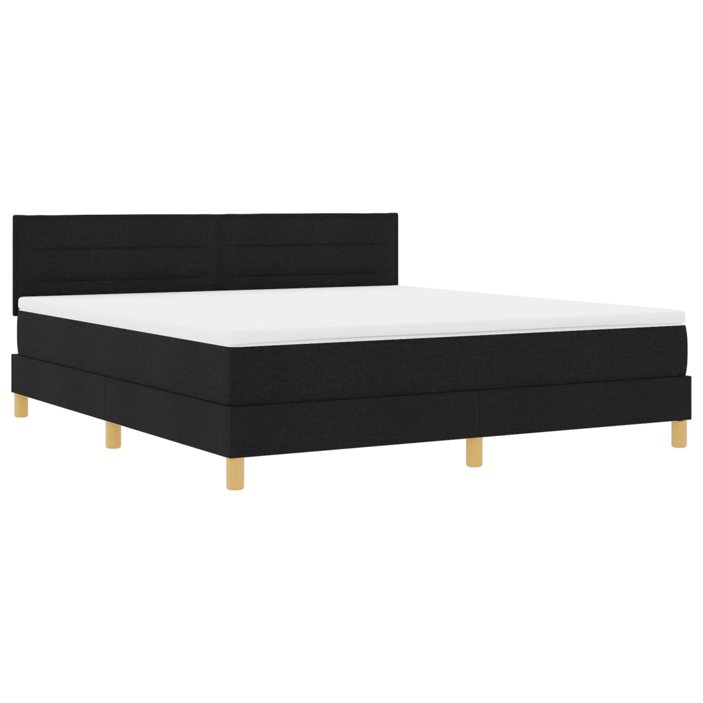Letto a molle con materasso nero 180x200 cm Tessuto