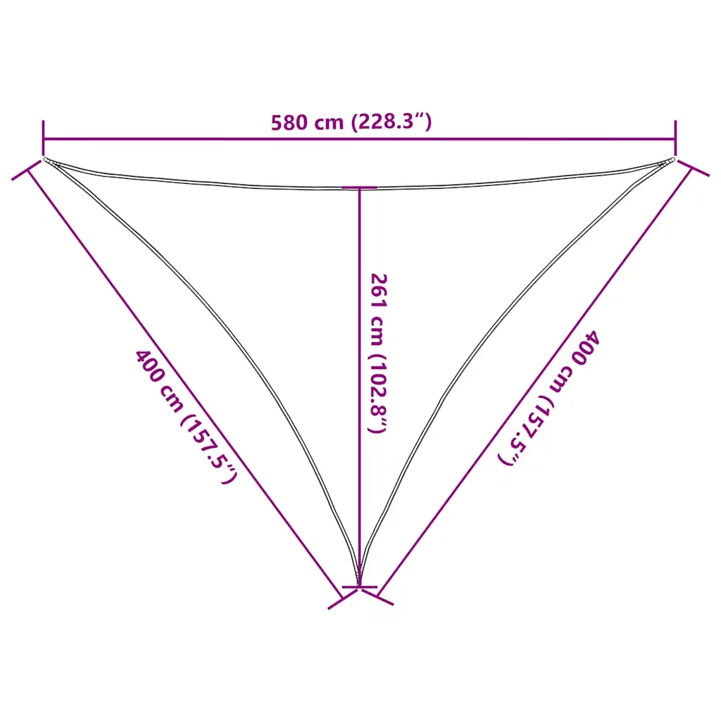 Vela Parasole | Telo Ombra | Vela da ombra 160 g/m2 Triangolare 4x4x5,8 m in HDPE