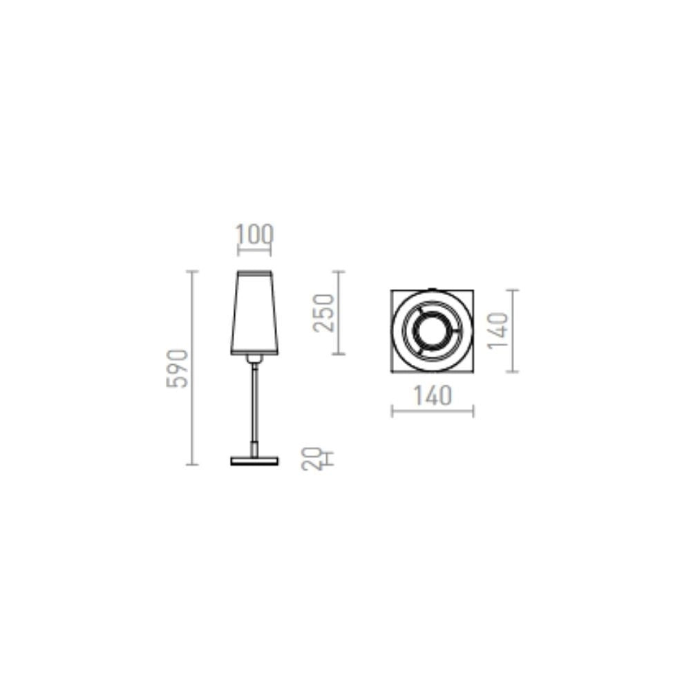 Lampada da tavolo LULU  bianco/nero cromo 230V E27 28W