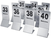 Set di numeri per tavolo da 10 - Doppia faccia numerata - Acciaio inossidabile - Ospite per numeri per tavolo - Decorazione per tavolo - Per matrimoni e eventi - Carta numeri per tavolo