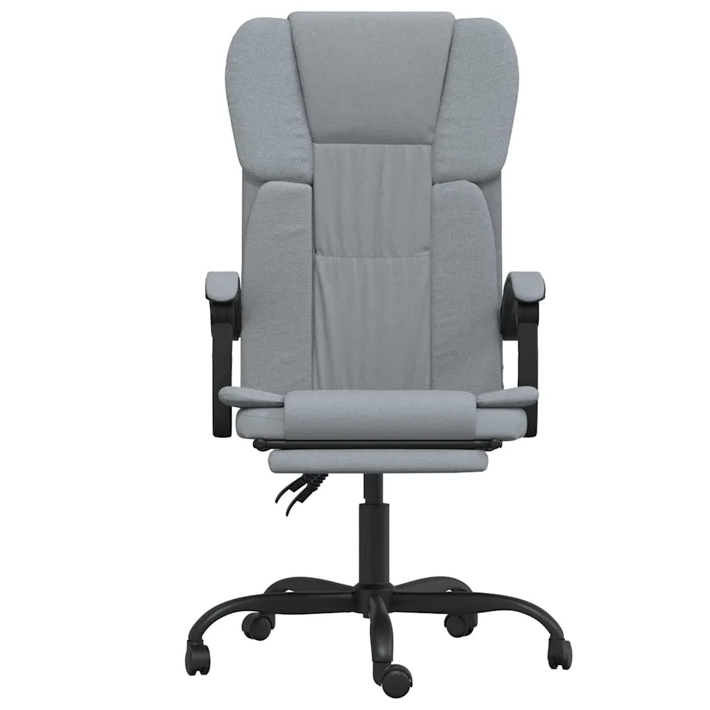 Sedia per studi-Poltrona da Ufficio Reclinabile Grigio Chiaro in Tessuto 990548