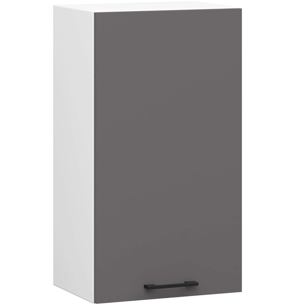 Mobile da cucina pensile sistema AKORD OLIWIA 40 cm H720 Bianco inserto frontale Cemento Grigio Grafite 1 anta 40x30x72 cm
