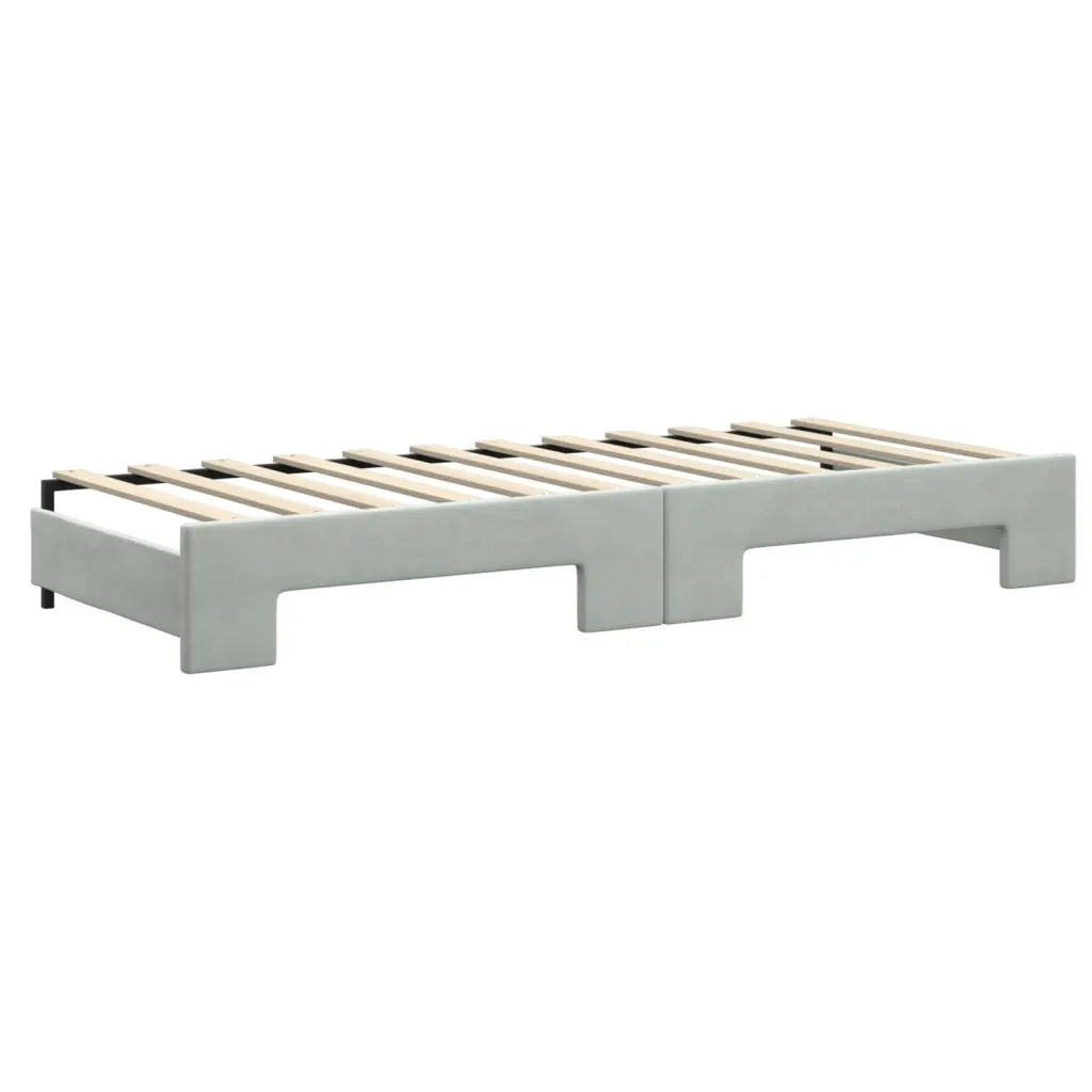 Divano Letto con Letto Estraibile-Sofa Letto-Daybed Grigio Chiaro 80x200 Velluto 848801