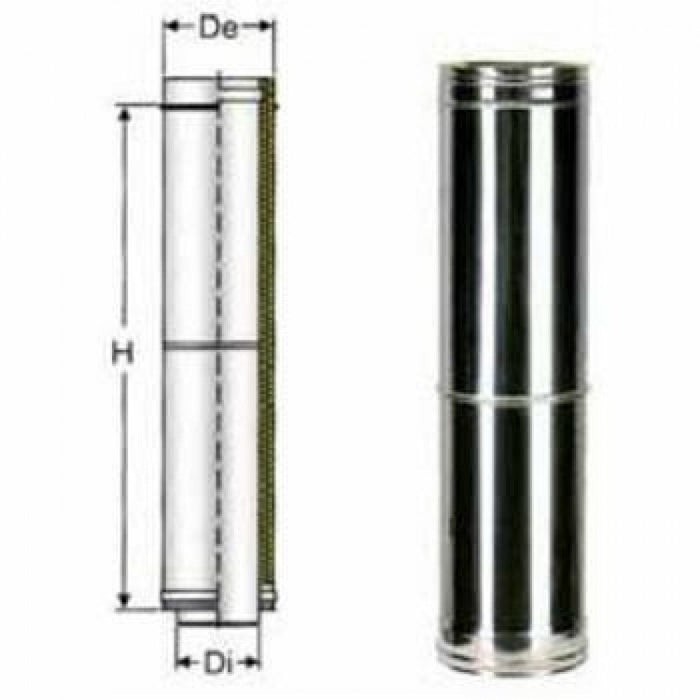 Elemento telescopico d .080 130 inox doppia parete b08x9dwsmf