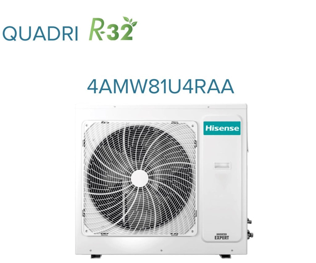 Climatizzatore Condizionatore Hisense Trial Split Inverter a Cassetta 12+12+12 con 4AMW81U4RJC R-32 Wi-Fi Optional 12000+12000+12000 con Telecomando e Pannello Incluso