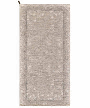 Tappeto moderno DUBLINO TORTORA elegante cornice tinta unita, tappetino bagno multiuso lavabile antiscivolo cm.55x80