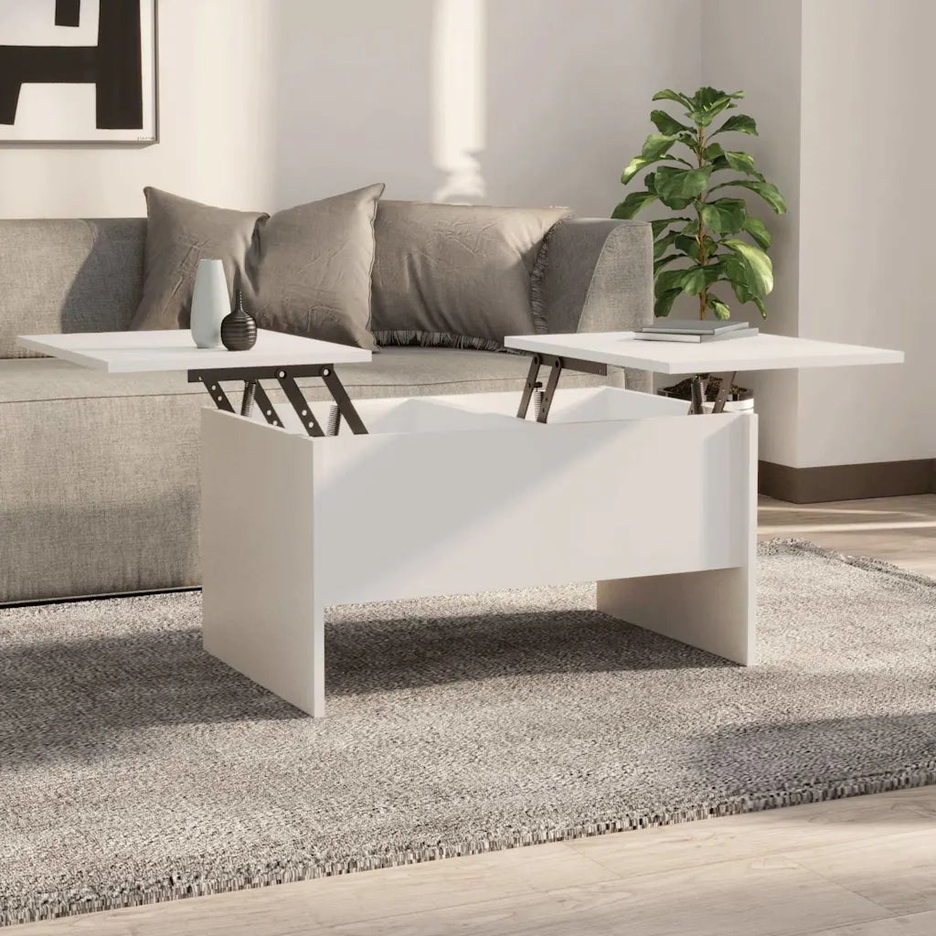 Tavolino da Salotto Bianco 80x50x42,5 cm in Legno Multistrato cod mxl 23446