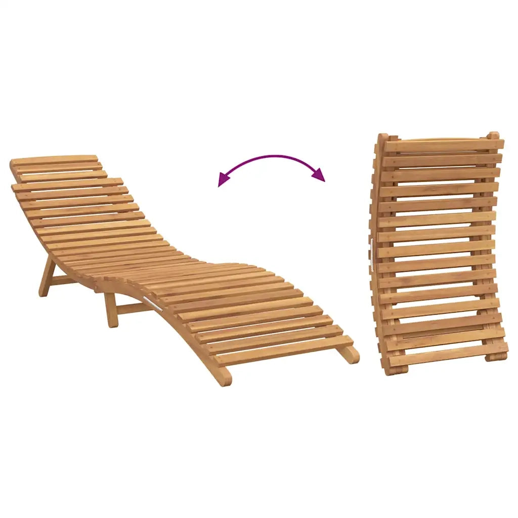 vidaXL Lettino da sole Marrone 184 x 55 x 59 cm Legno di teak solido