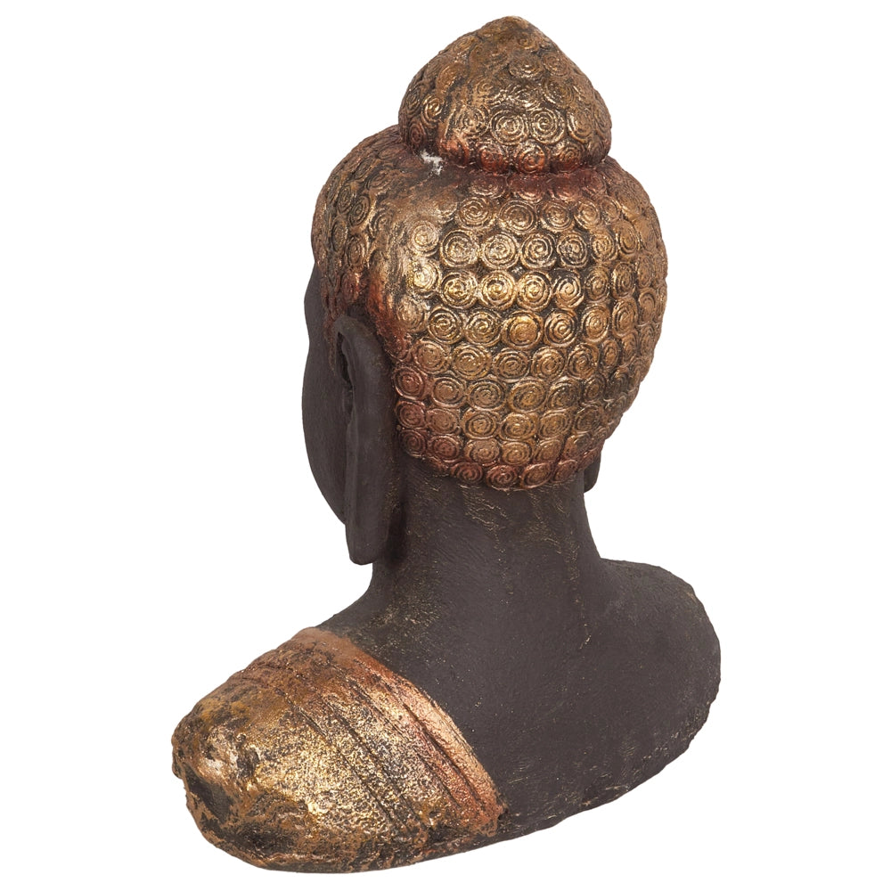 Figurina decorativa Statua di Buddha in magnesio nero e oro Statuetta Ornamento Finitura afflitta Accessori per la decorazione