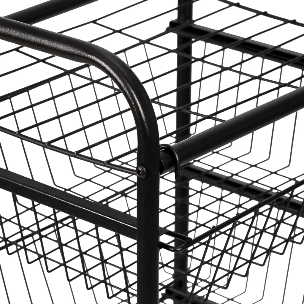 Carrello da cucina con ruote 87 x 41 x 31,5 cm con 4 cestelli nero 03_0006794