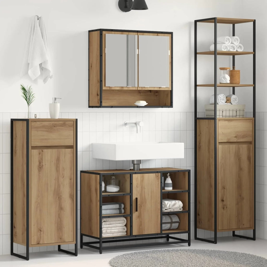 Mobile da Bagno con porta Rovere Artigianale 40 x 30 x 100 cm 886503