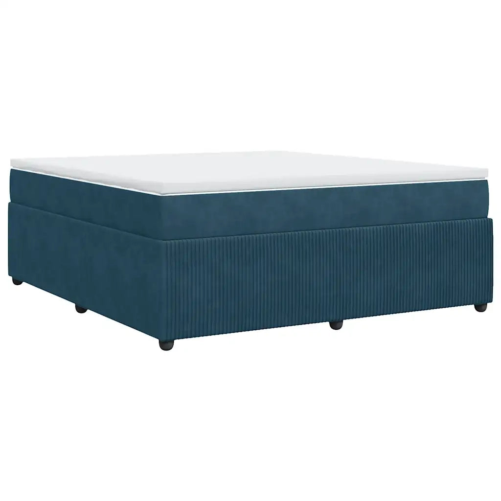 Giroletto a Molle con Materasso Blu Scuro 180x200 cm in Velluto 3285660