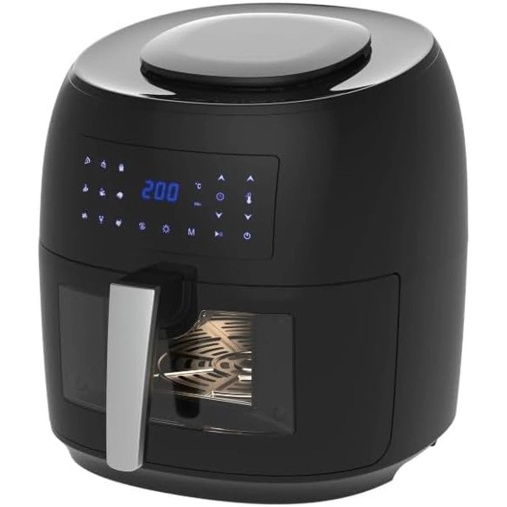 Trade Shop - Friggitrice Ad Aria Con Oblò Da 7,4lt Temperatura Regolabile 9 Programmi Timer 1800 W -