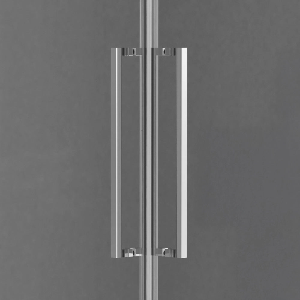 Box doccia angolare 70x80 in vetro temperato doppio battente con profili cromo Neos