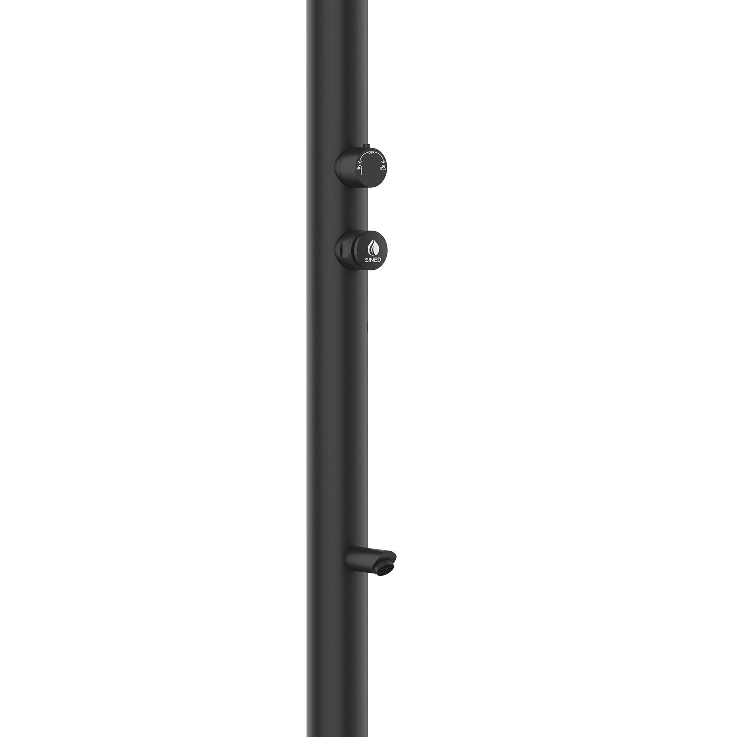 Doccia da Giardino ad Acqua Fredda in Alluminio Temporizzata con Lavapiedi Sined Luna Timer P Nero