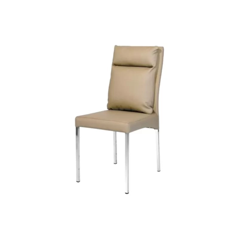 Set 04 sedie moderne imbottite in ecopelle tortora misura 44x56 h.94,5 - Mobili 2G