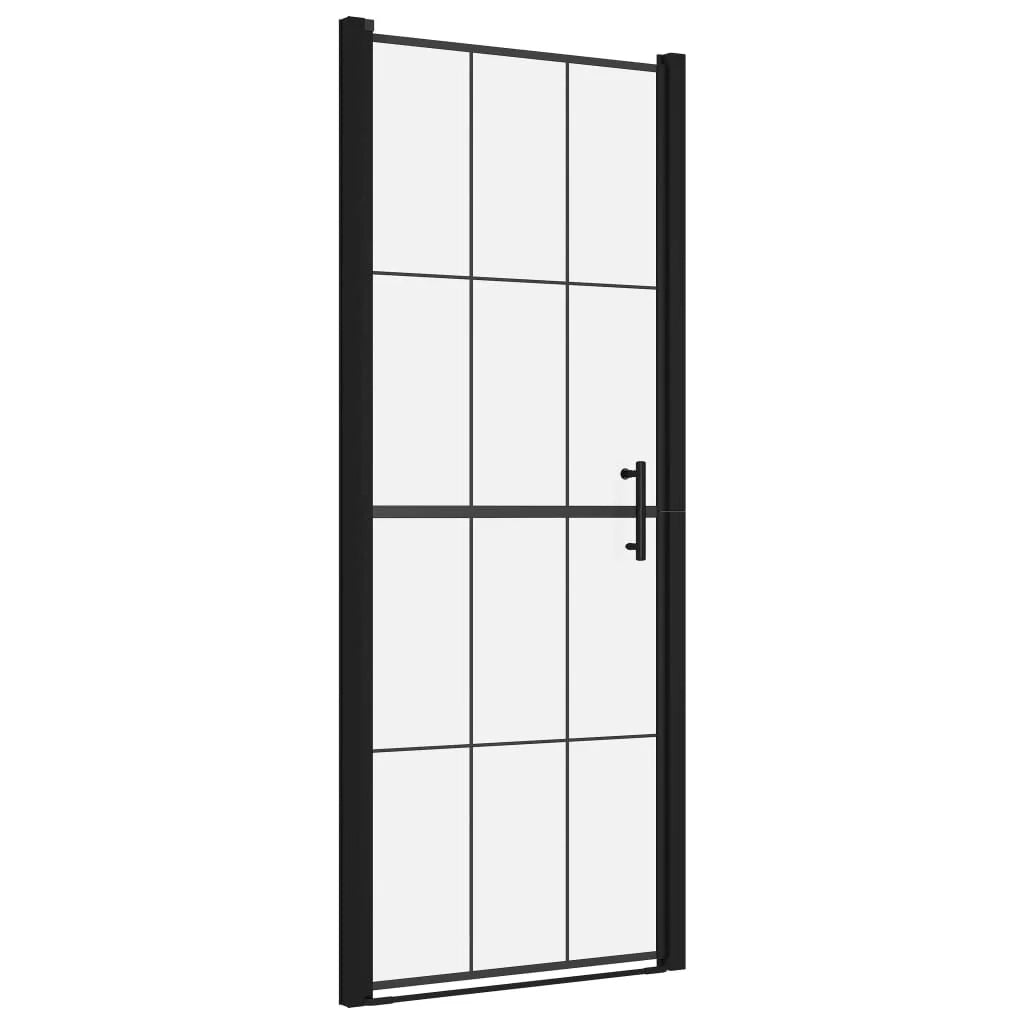 Porta doccia per bagno WC cabina doccia interno casa vetro temperato 91x195 cm nero 02_0002006