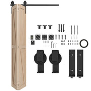 Kit Porta Scorrevole a Pannello Pieghevole per 2 Ante ¨C Zephmum ¨C Nero 122 cm